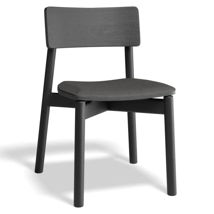 Black Wood Fabric Padded Dining Chair (Available in 2 Colors)