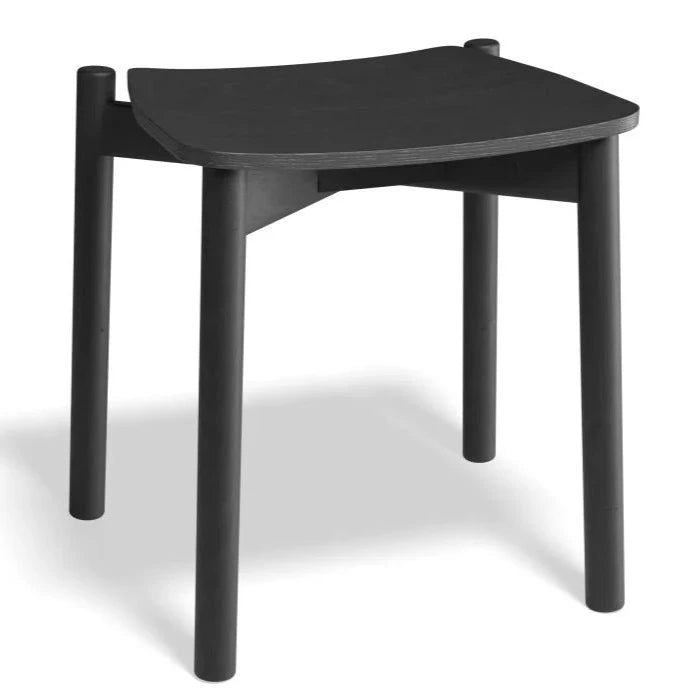 Black Wooden Low Stool 45cms