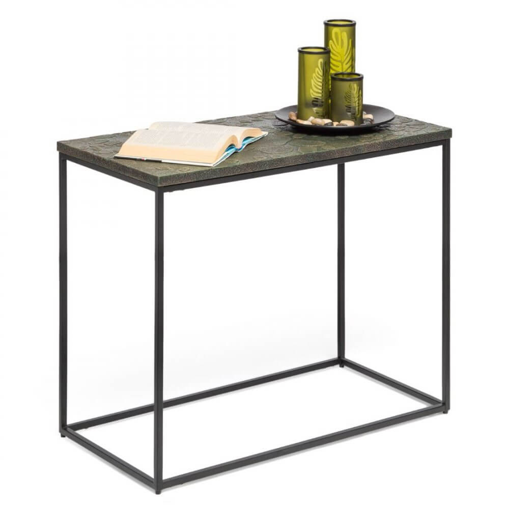 Black & Copper Narrow Sofa Side Table