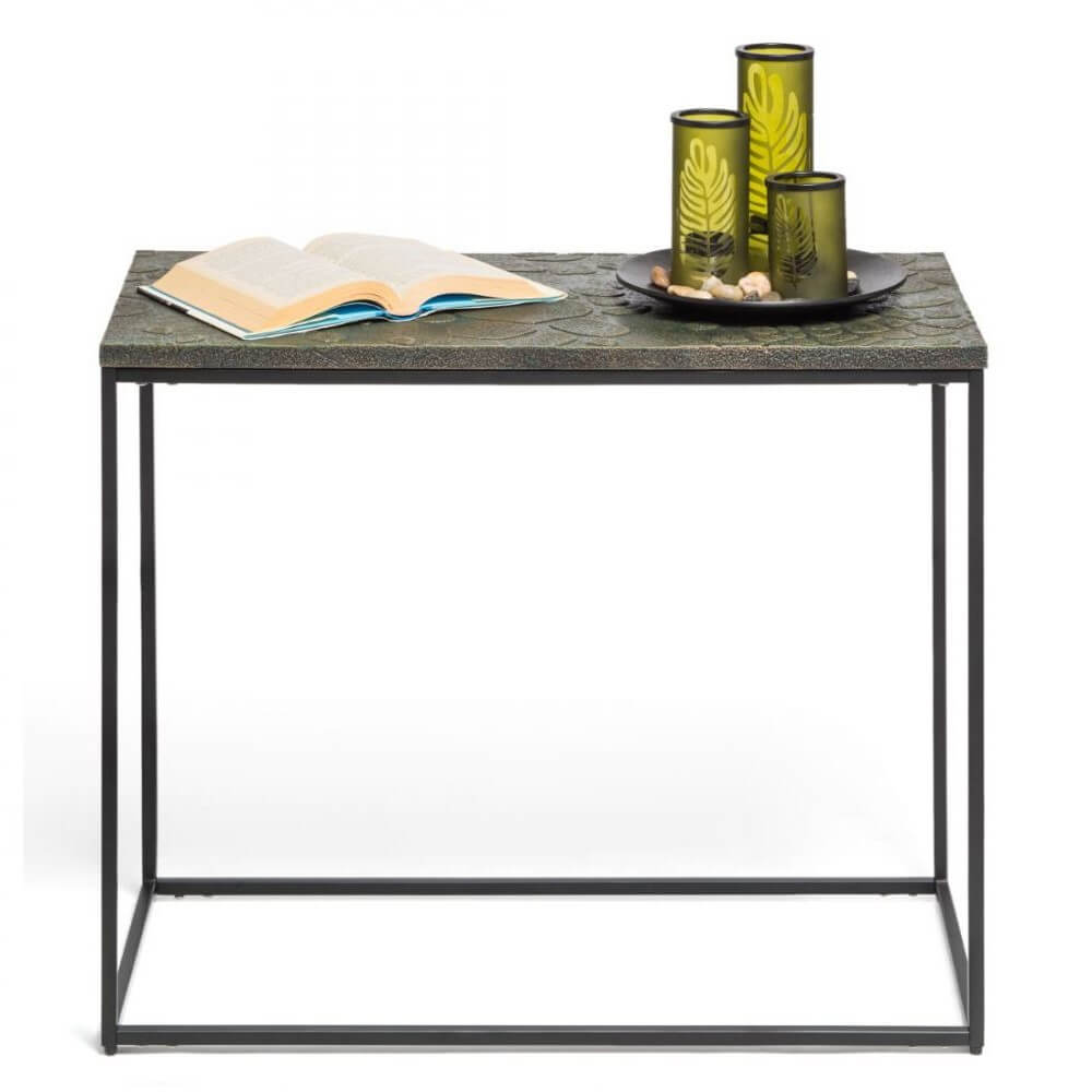 Black & Copper Narrow Sofa Side Table