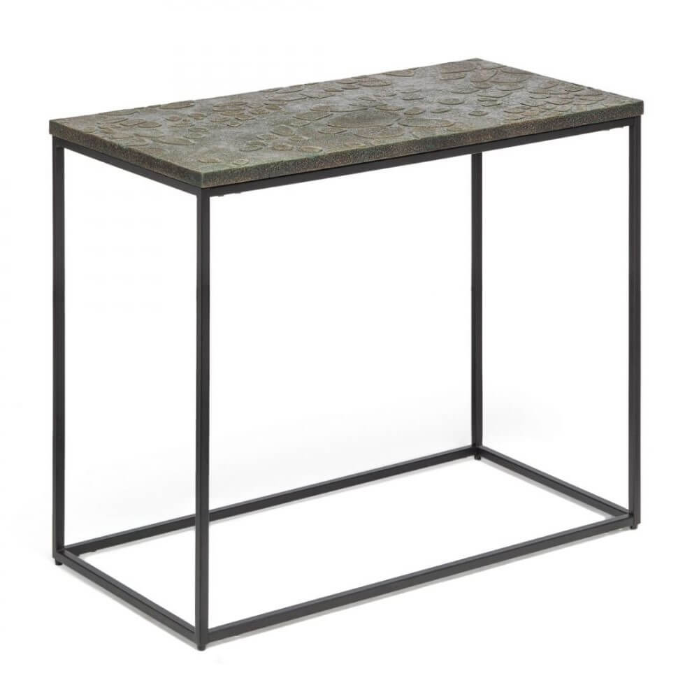 Black & Copper Narrow Sofa Side Table