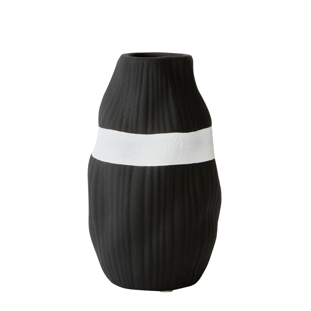 Black and White Palette Ceramic Vase - Black