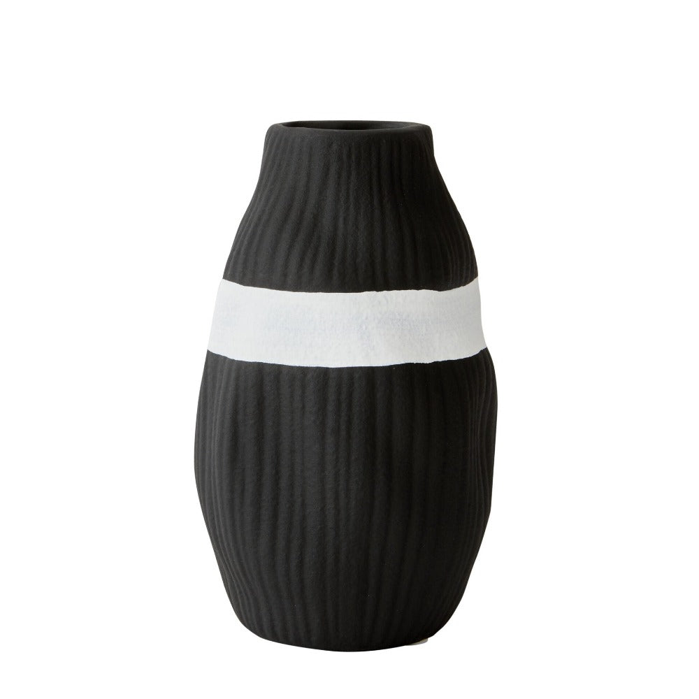 Black and White Palette Ceramic Vase - Black