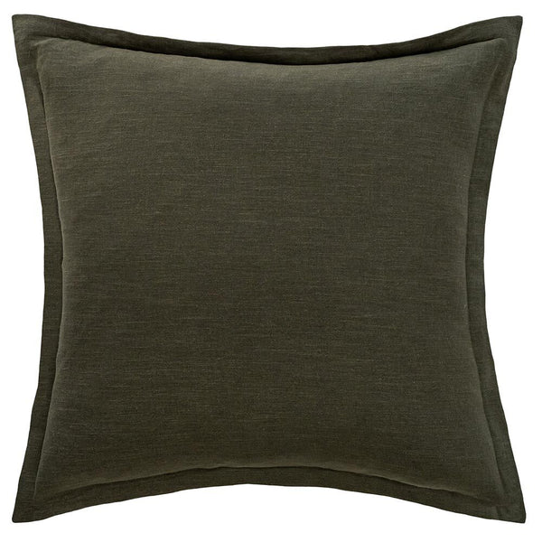 Blair Linen Cushion - Khaki Green - 60X60cms