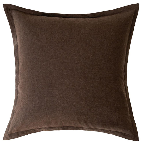 Blair Linen Cushion Cover - Chocolate - 60X60cms