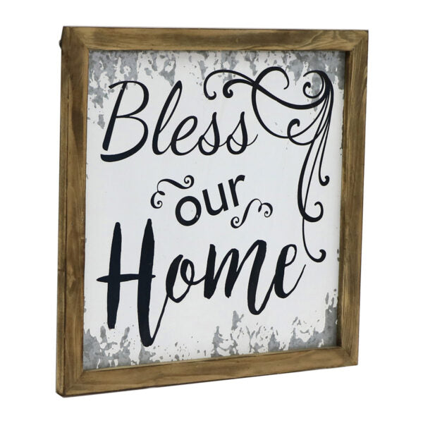 Bless Our Home Timber Framed Wall Art