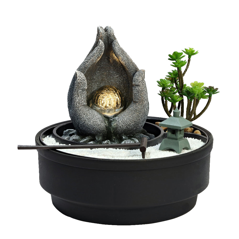 Blessing Sandpit Flow Polyresin Fountain Tabletop Decor