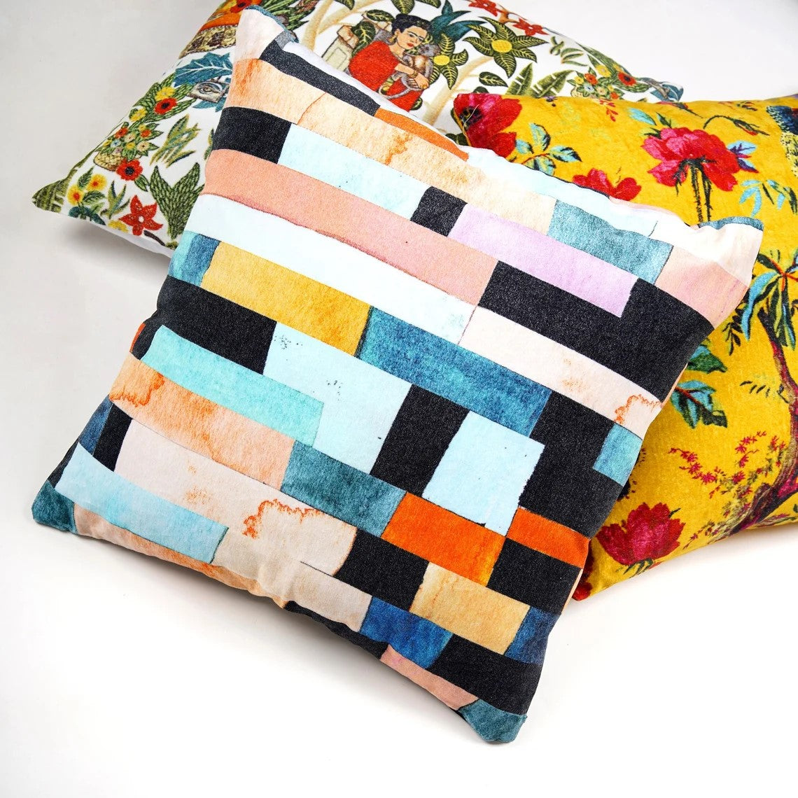 Block Symmetry Cotton Cushion Cover 50 x 50cms