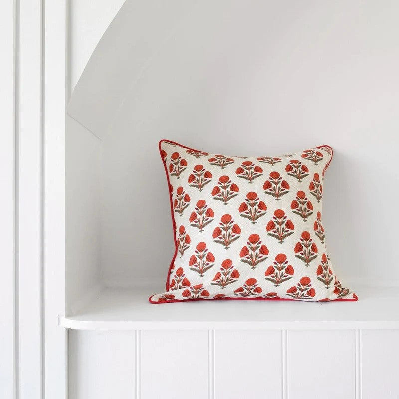 Blossom Block Print Cushion Cover 50 x 50cms