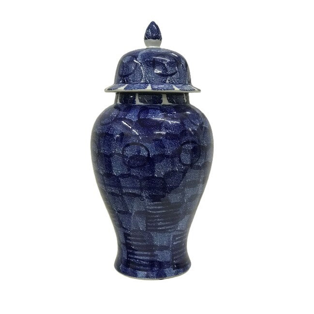 Blue Abstract Ginger Jar