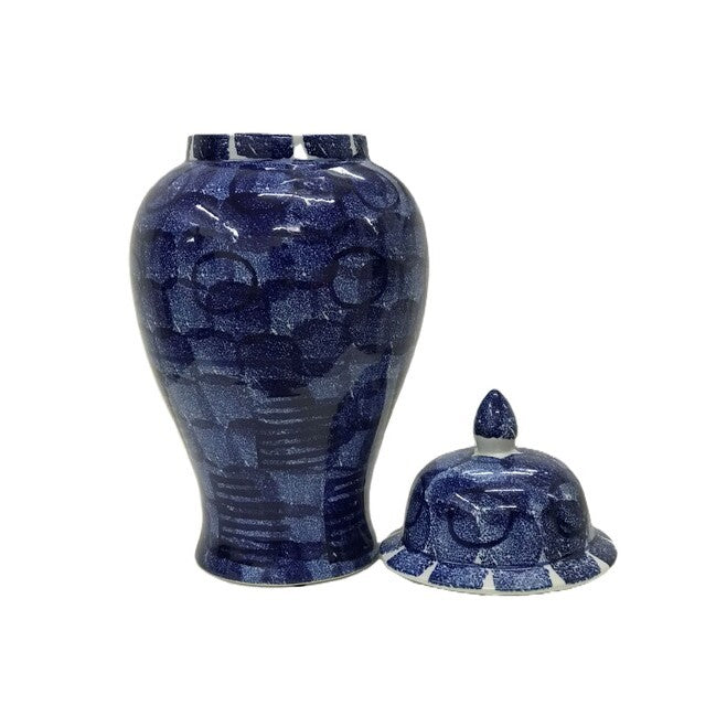 Blue Abstract Ginger Jar