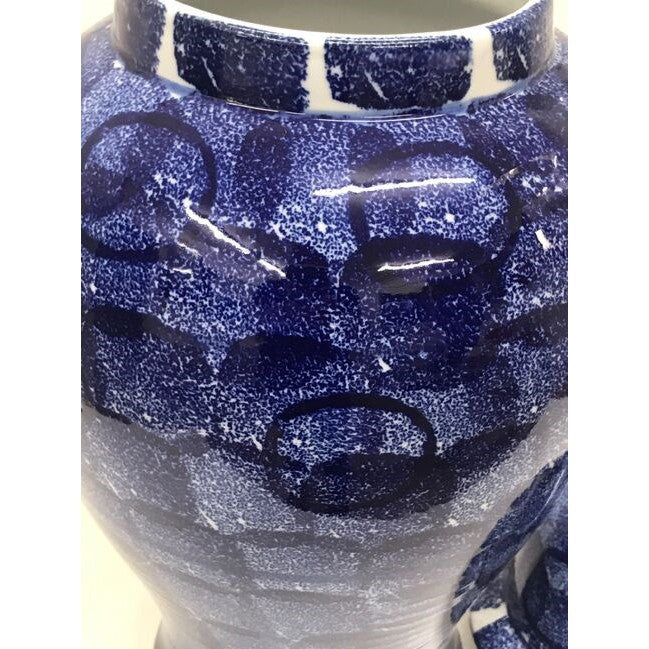 Blue Abstract Ginger Jar