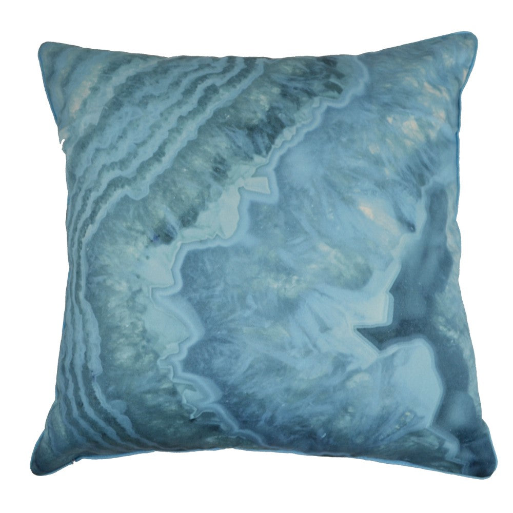 Blue Agate Pattern Cushion With Recycled Fill 45 X 45cms