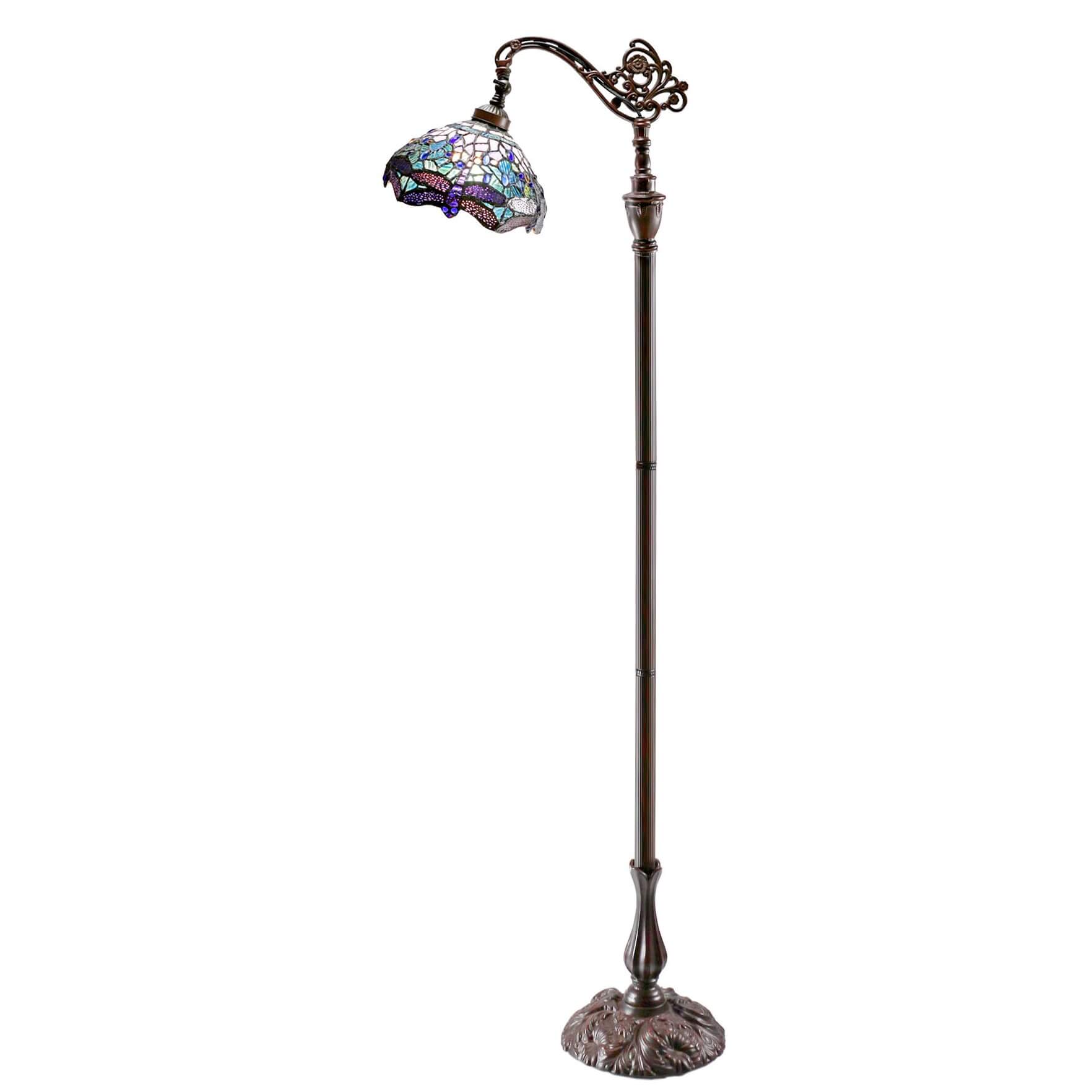 Blue Dragonflies Downbridge Tiffany Stained Glass Floor Lamp