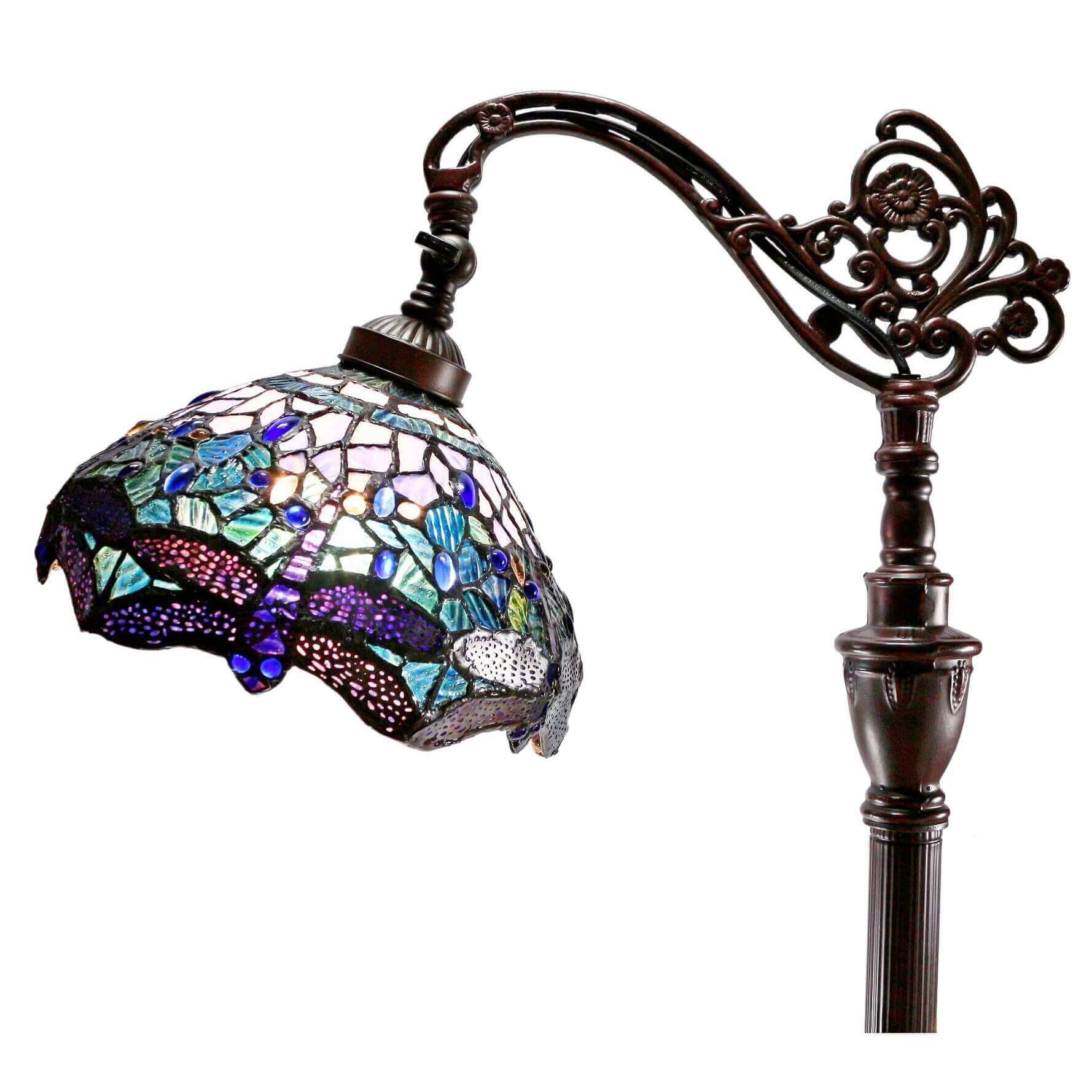 Blue Dragonflies Downbridge Tiffany Stained Glass Floor Lamp