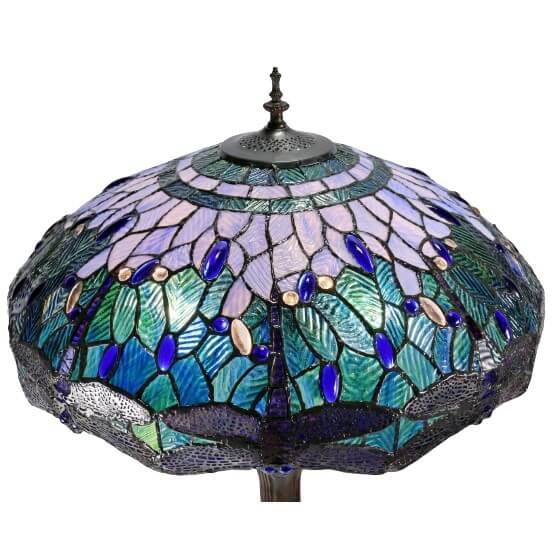 Blue Dragonflies Tiffany Stained Glass Floor Lamp