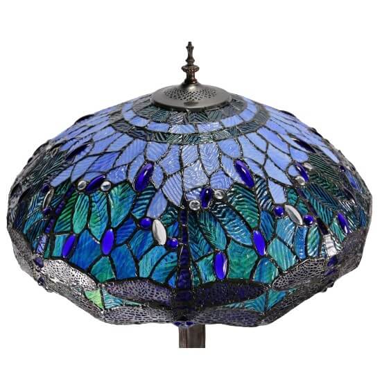 Blue Dragonflies Tiffany Stained Glass Floor Lamp