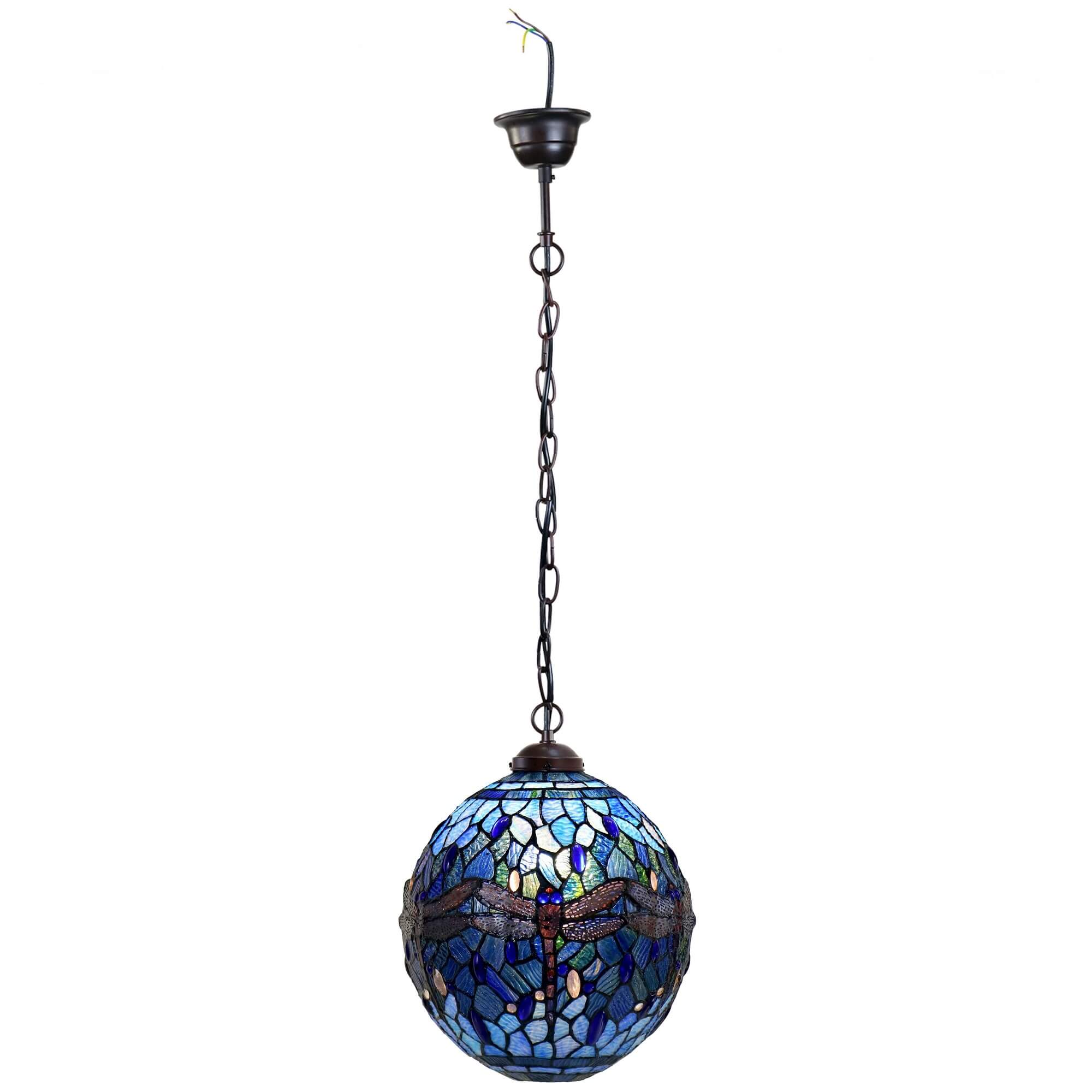 Blue Dragonflies Tiffany Stained Glass Pendant Lamp