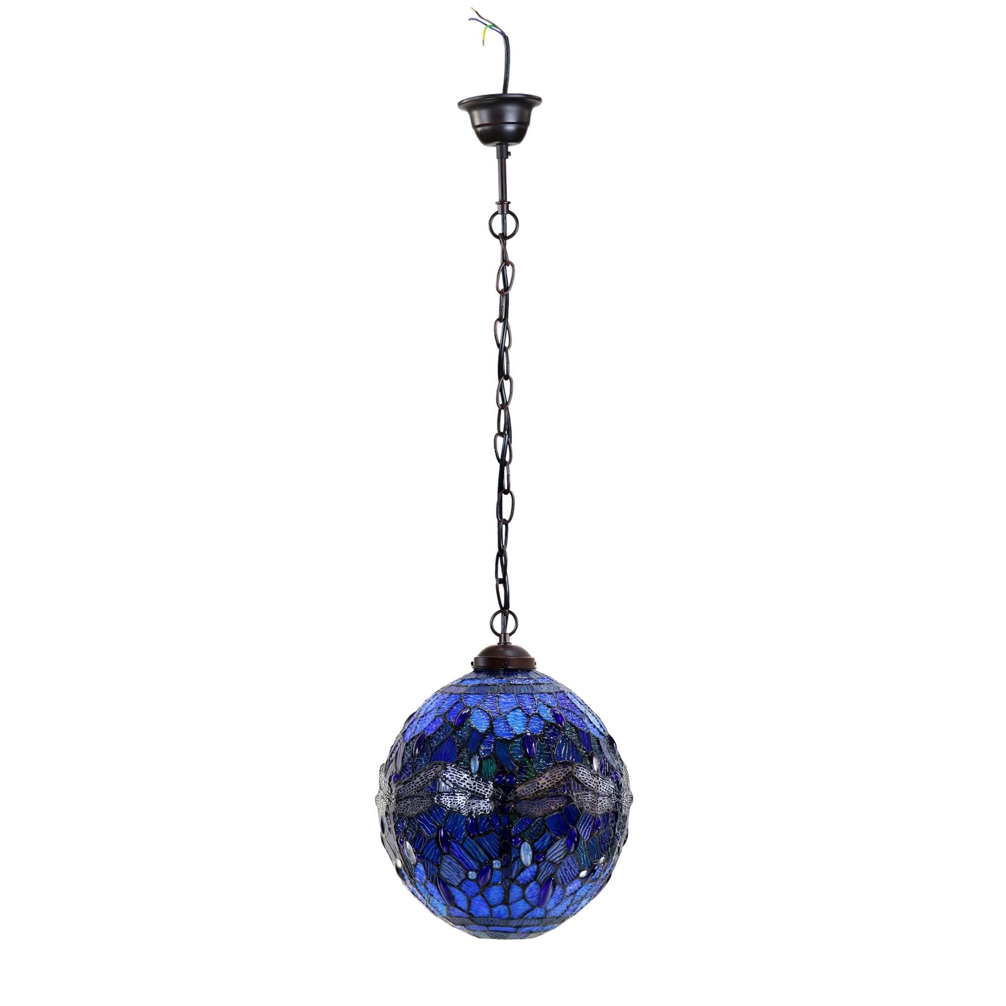 Blue Dragonflies Tiffany Stained Glass Pendant Lamp