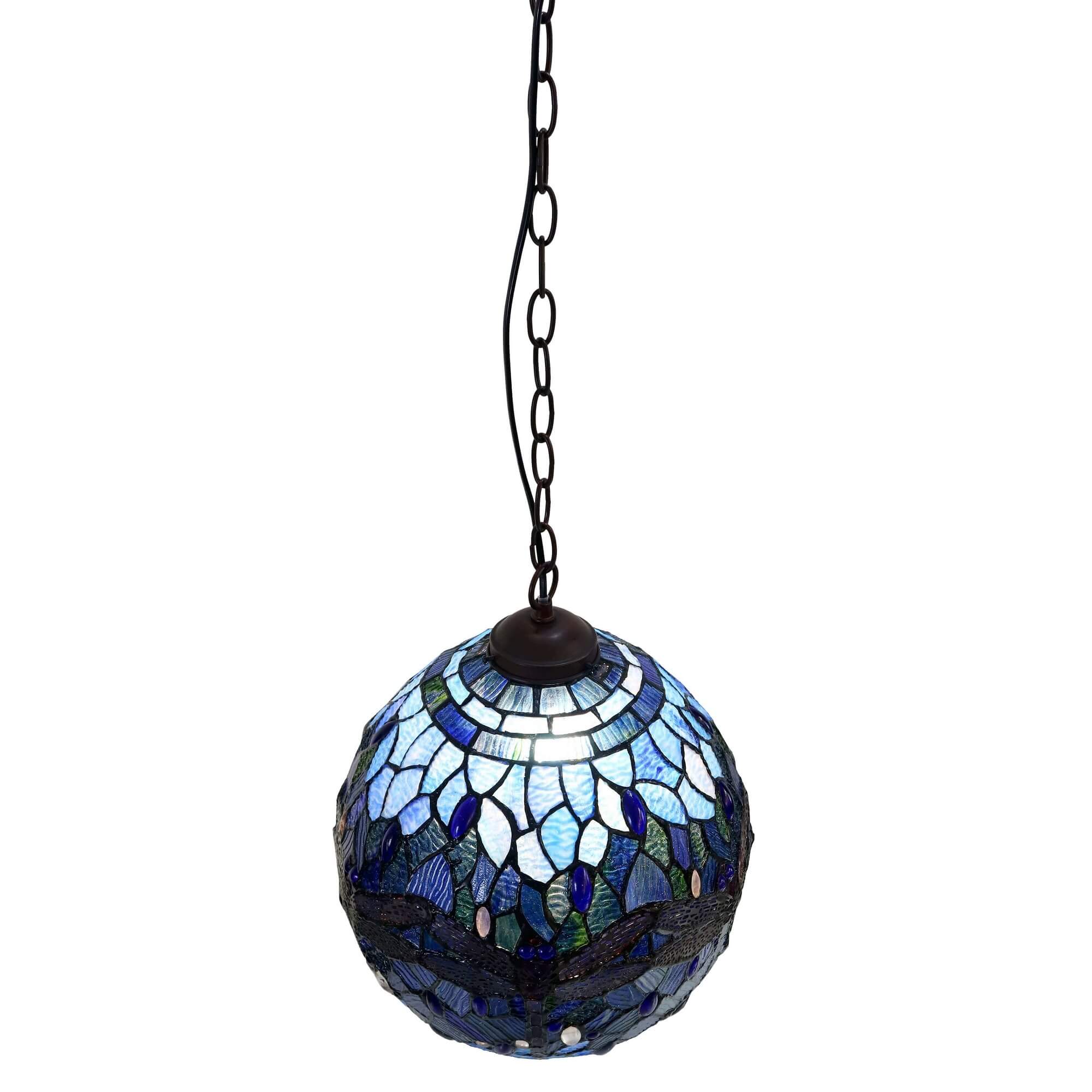 Blue Dragonflies Tiffany Stained Glass Pendant Lamp