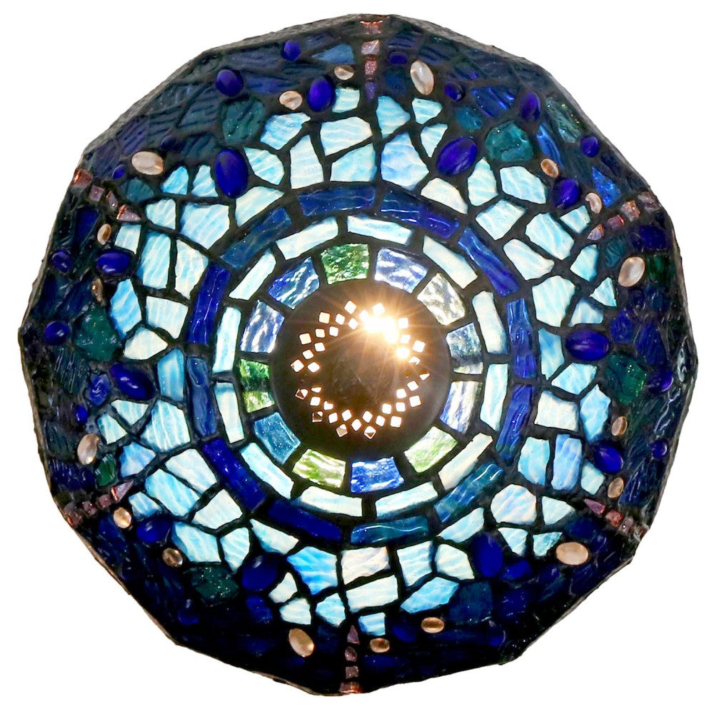 Blue Dragonfly Glass Small Table Lamp