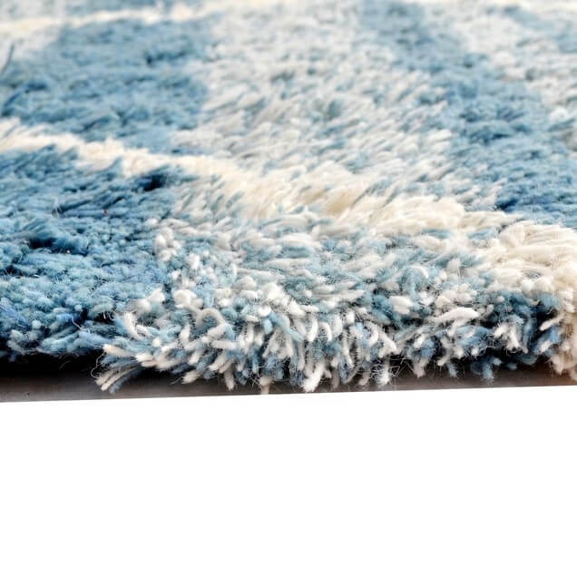 Blue Gradient Pattern Handmade Woolen Rug (Available in 3 Sizes)