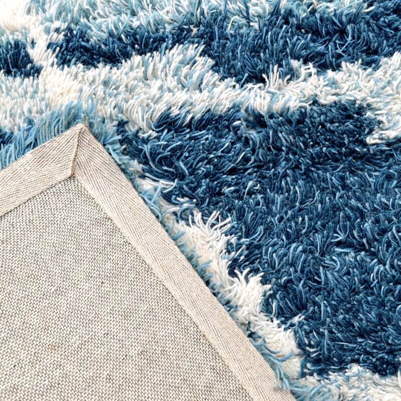 Blue Gradient Pattern Handmade Woolen Rug (Available in 3 Sizes)