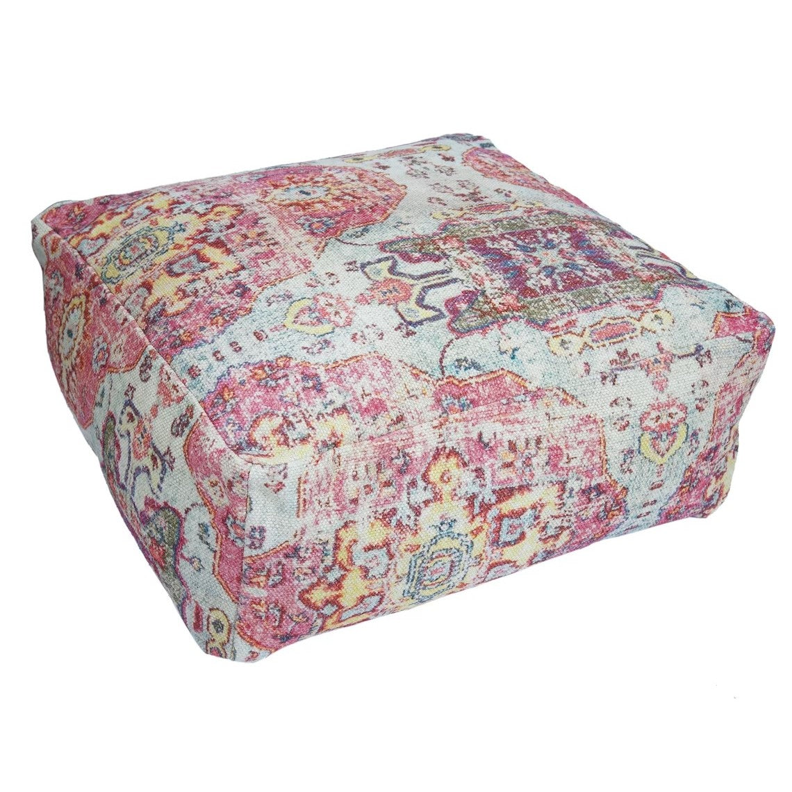 Blue Pink Artistic Ottoman Cover