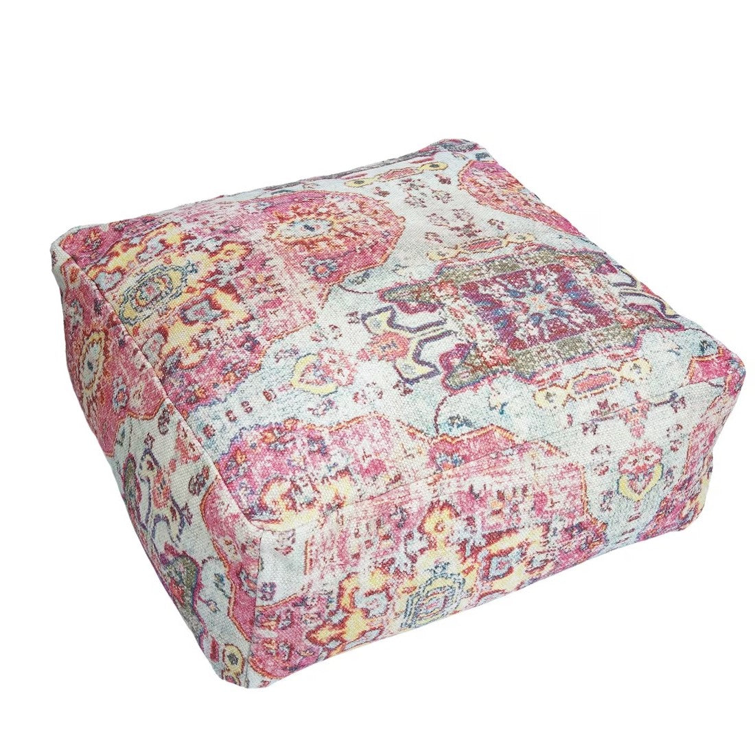 Blue Pink Artistic Ottoman Cover