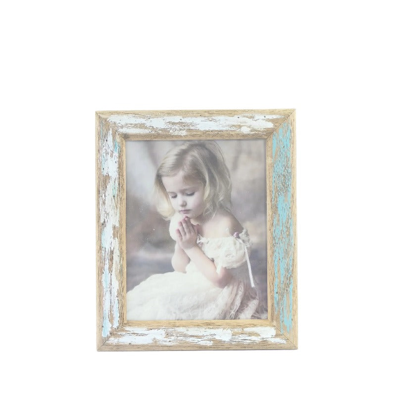 Blue & Whitewash Handcrafted Photoframe - 27 x 32cms