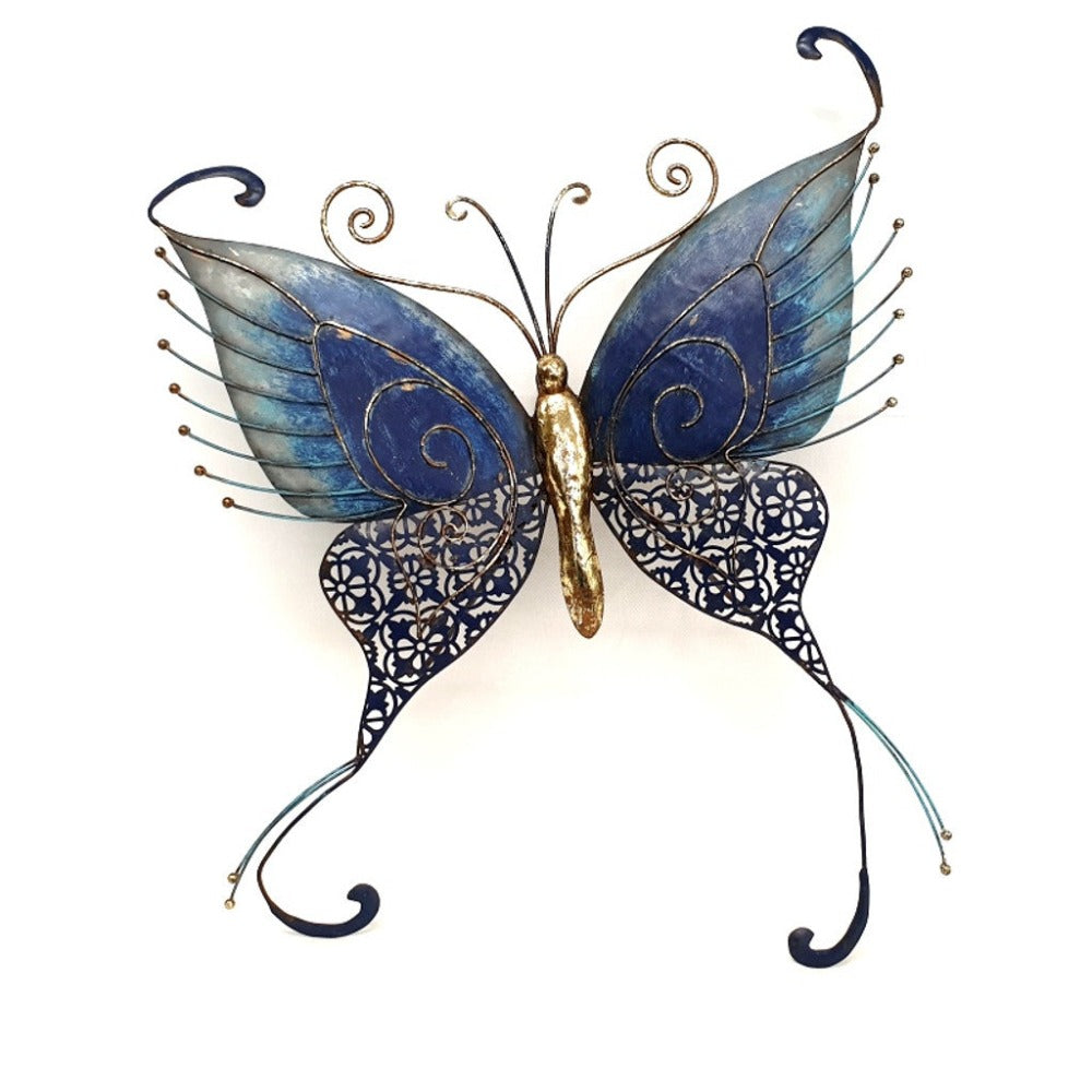 Blue and Gold Butterfly Wall Art