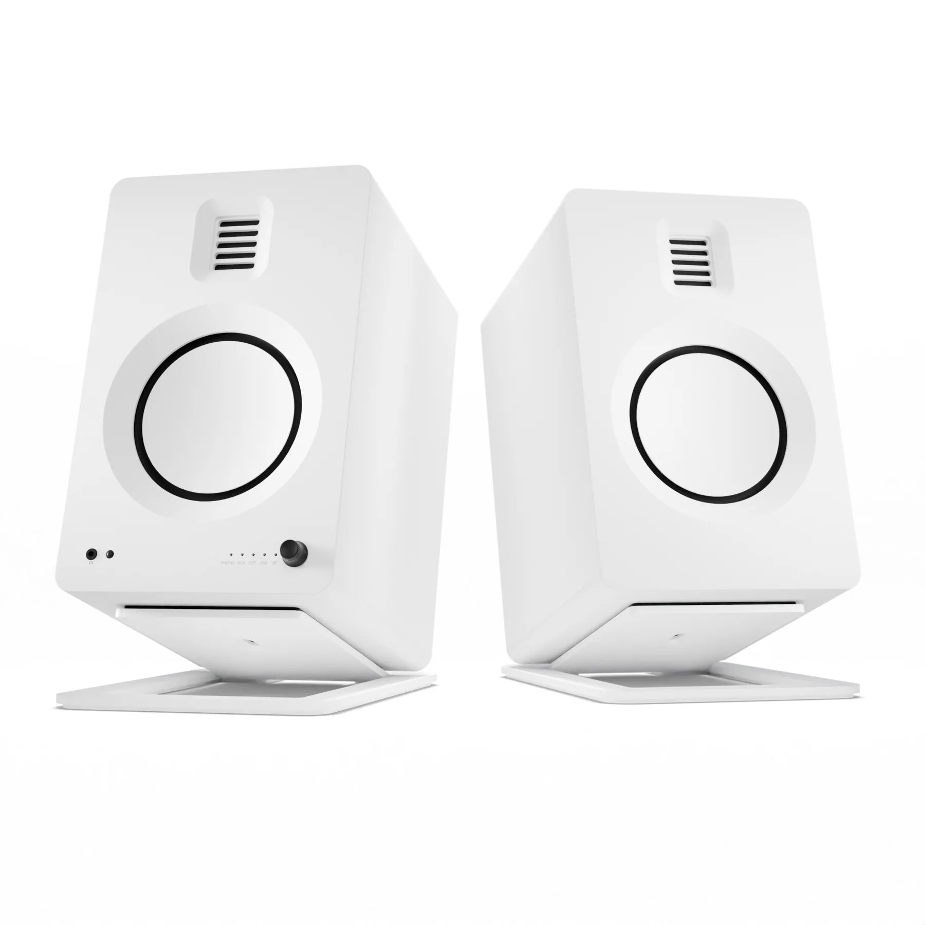 Bluetooth USB Input Powered Bookshelf Speakers - White