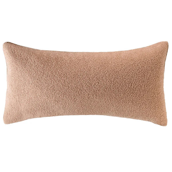 Blush Pink Boucle Cushion with Feather Insert - 80x40cms