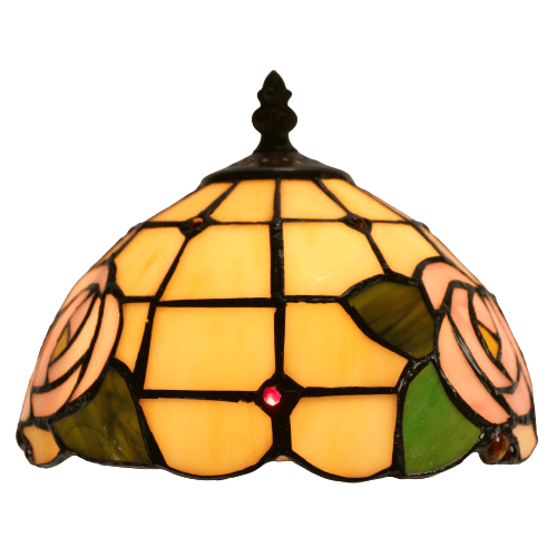 Blush Rose Tiffany Stained Glass Table Lamp