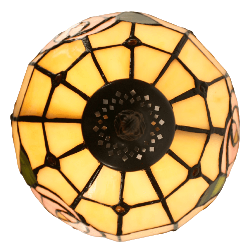 Blush Rose Tiffany Stained Glass Table Lamp