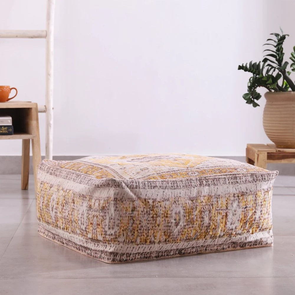 Bohemian Bliss Cushion Ottoman Cover - Yellow