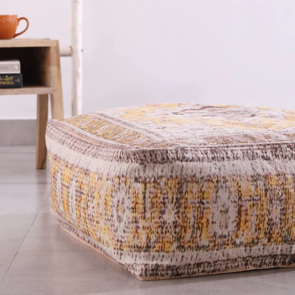 Bohemian Bliss Cushion Ottoman Cover - Yellow