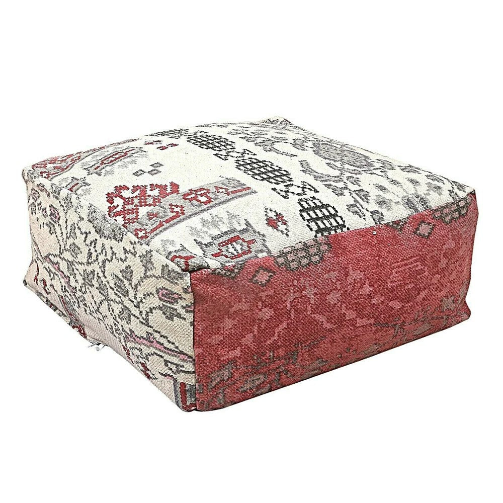 Boho Chic Living White Ottoman Cover