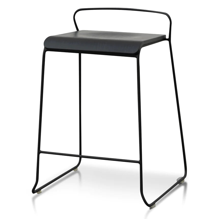 Boho Chic Plywood Bar Stool - Black