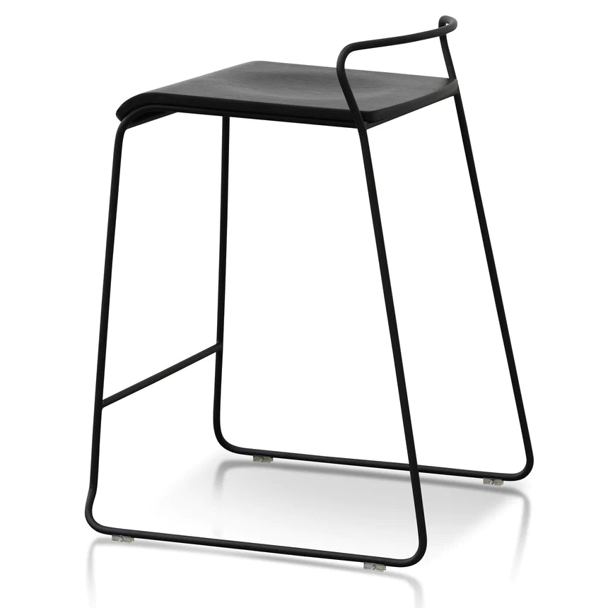 Boho Chic Plywood Bar Stool - Black