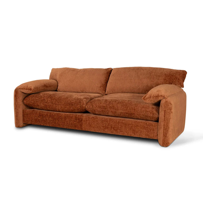 Bold Comfort 3-Seater Fabric Sofa - Pumpkin