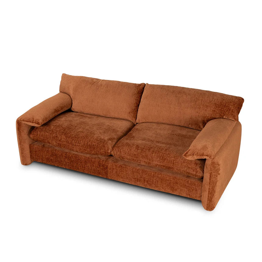 Bold Comfort 3-Seater Fabric Sofa - Pumpkin