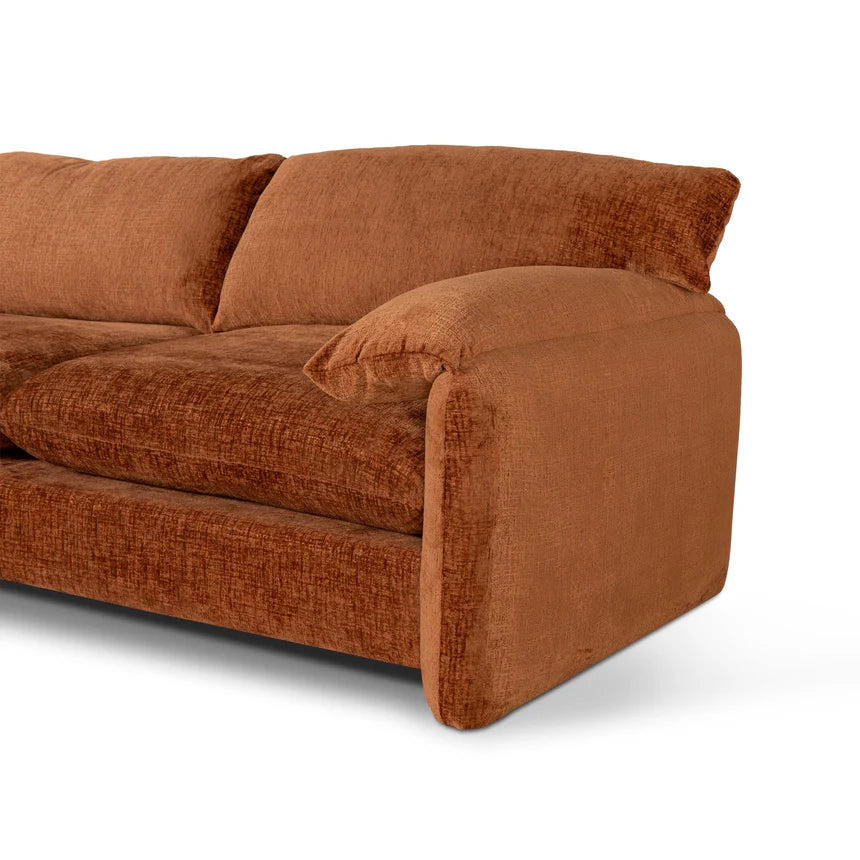 Bold Comfort 3-Seater Fabric Sofa - Pumpkin