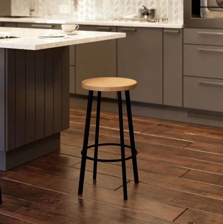 Bold Elegance Atlas Black Bar Stool- 65cms (Available in 2 Colors)