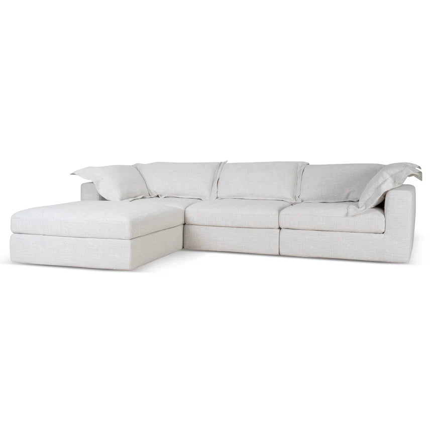 Classic Appeal 3-Seater Chaise Sofa - Silver Grey