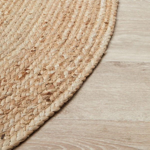 Bondi Natural Oval Hand-Braided Jute Rug - 220x150cms