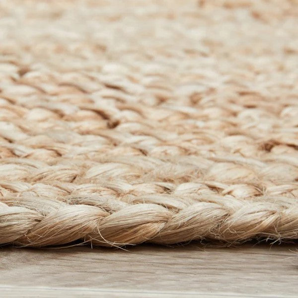 Bondi Natural Oval Hand-Braided Jute Rug - 220x150cms