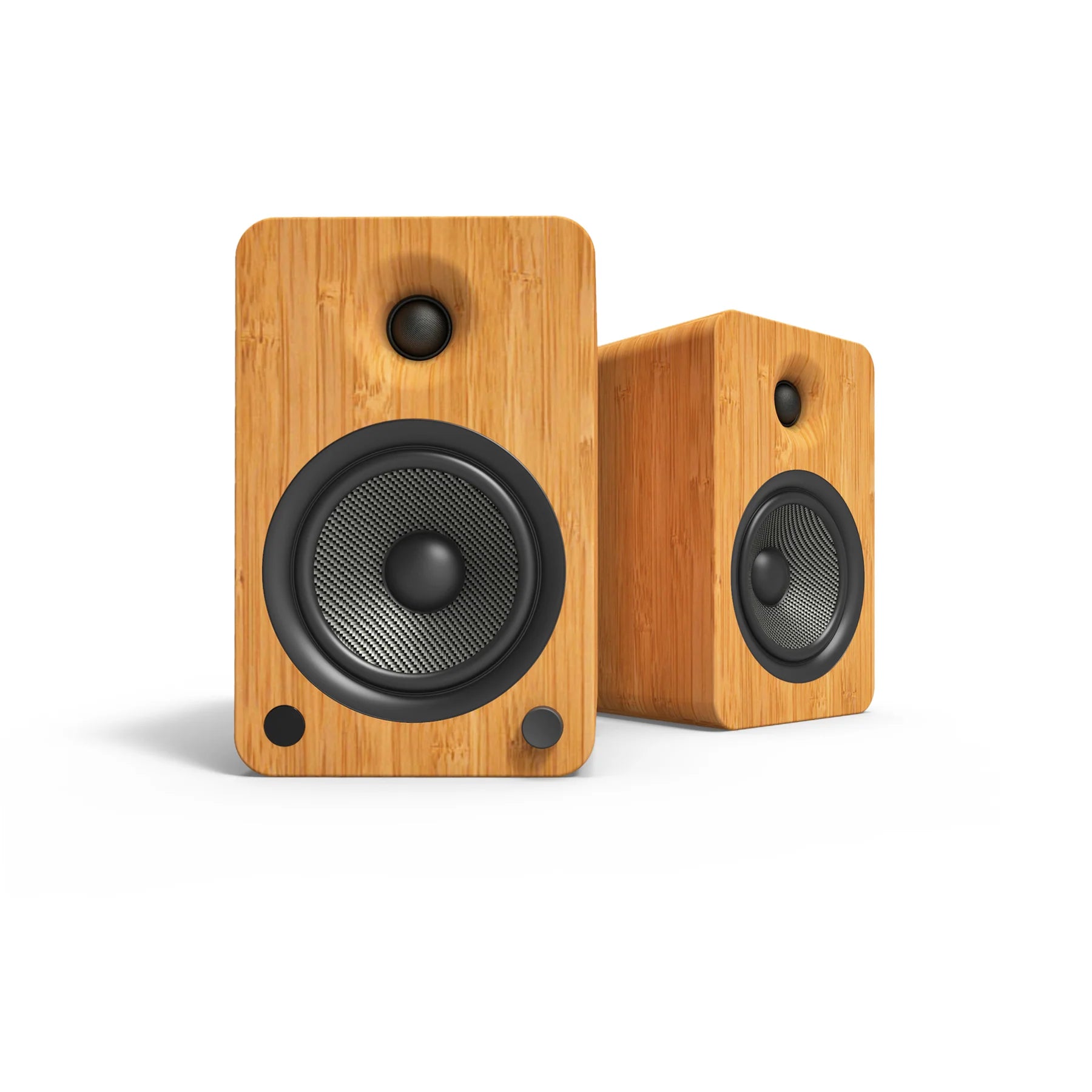 Powered Bookshelf Speakers Bluetooth with Stand Bamboo - 27.17cms