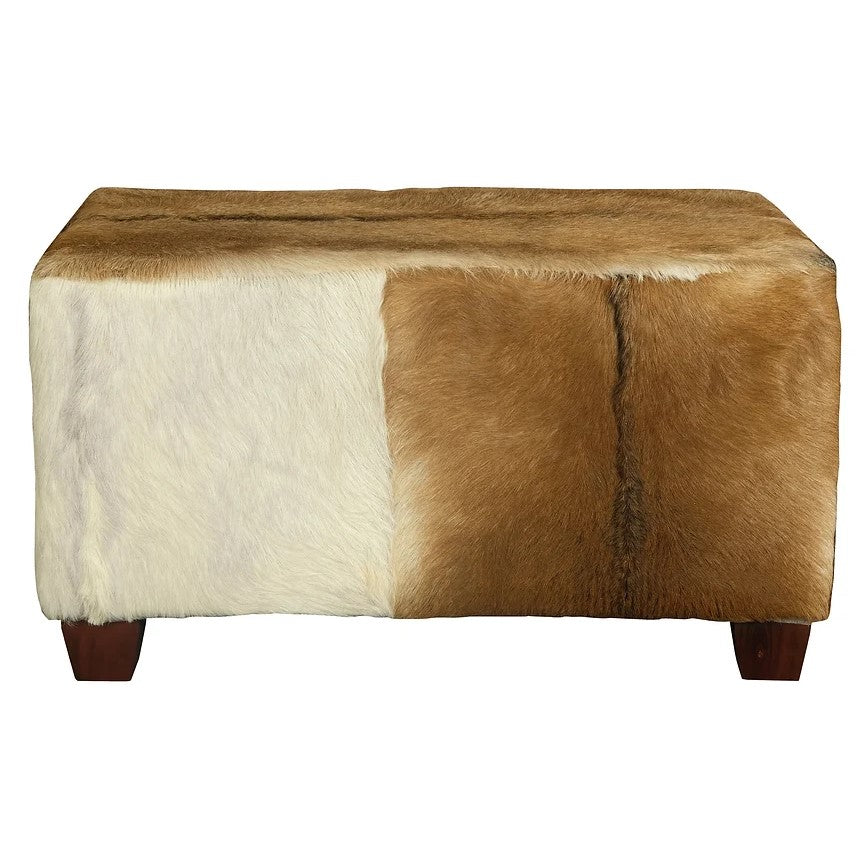 Boston Genuine Goat Hide Ottoman - Small