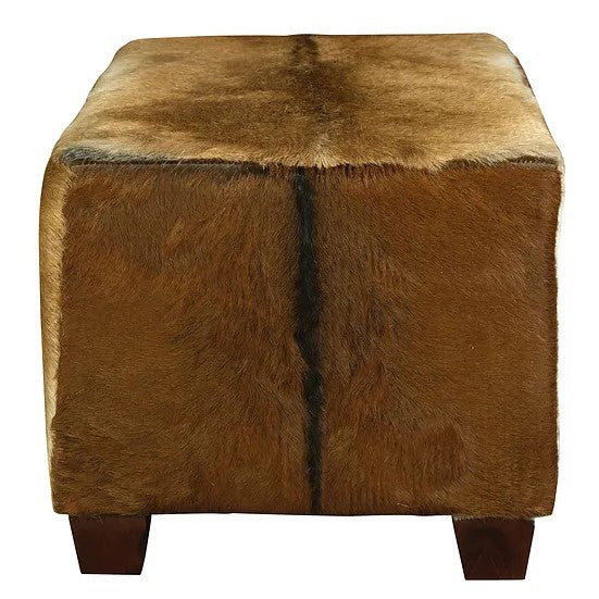 Boston Genuine Goat Hide Ottoman - Small